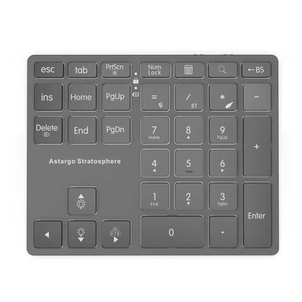 Bluetooth Number Pad,Rechargeable Wireless Numeric Keypad with LED Backlight,External Numpad Keyboard Data Entry for MacBook,Mac
