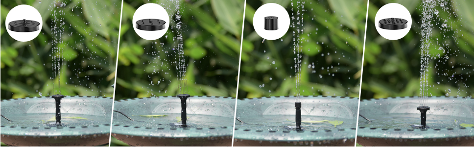 4 Water Styles Solar Fountain Water Pump for Bird Bath, Pond, Pool, Garden, Fish Tank,Yard