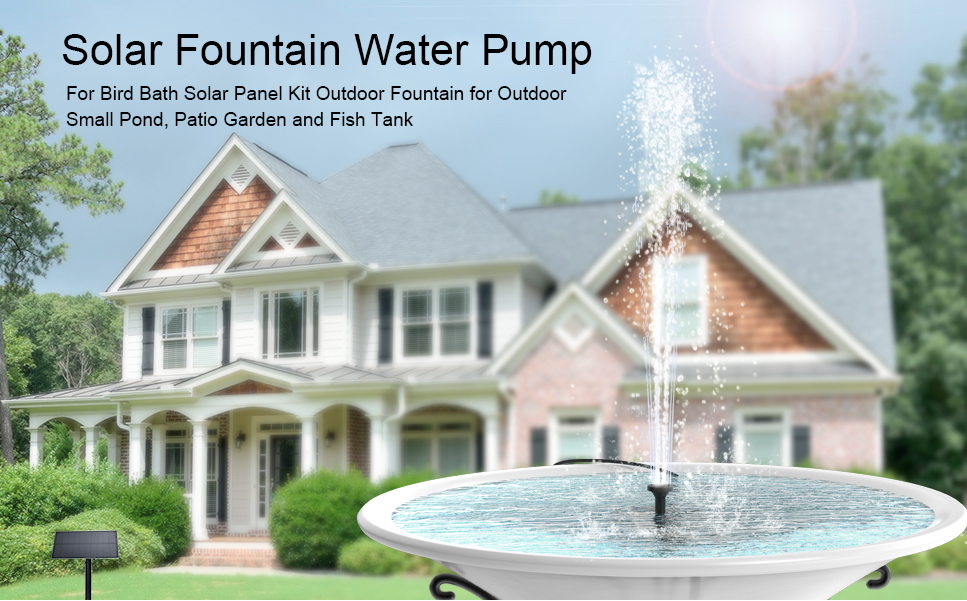 Solar Fountain Water Pump For Bird Bath Solar Panel Kit Outdoor Fountain for Outdoor Small Pond, Patio Garden and Fish Tank